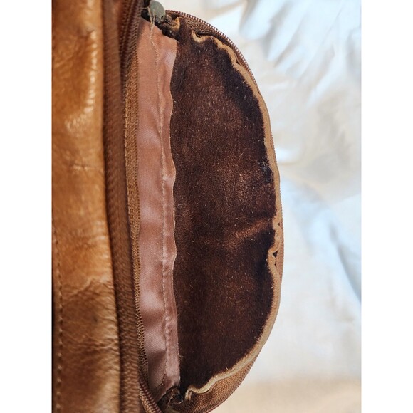 Vintage Distressed Tan Leather Fanny Pack Waist Belt Bag Adjustable Cambodia - Picture 3 of 16